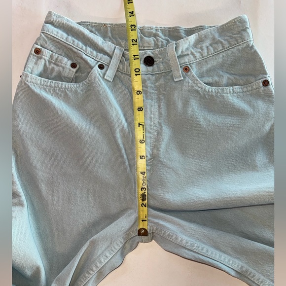 ‘93 Vintage LEVI’s 512 Slim Fit High-Rise Tapered Leg Green Jeans (W25/26 L31) - Picture 8 of 17